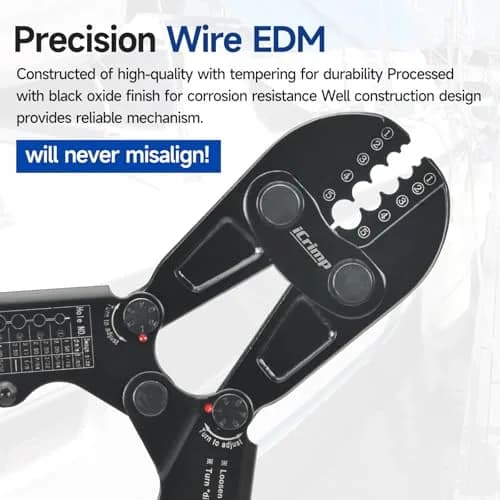 IWISS IWS-1608B Wire Rope Crimper 1/16" to 3/16" (2.35 kg) | Heavy Duty Steel Cable Swaging Tool thumbnail 4