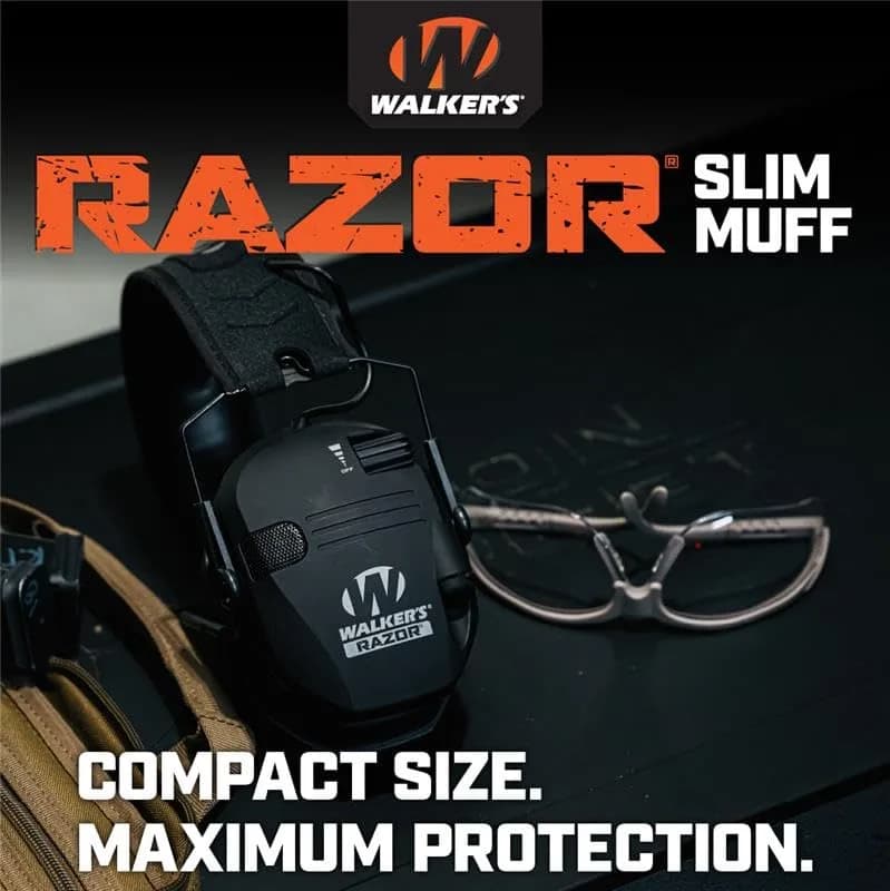 Walker's Razor Slim Electronic Earmuffs with 23dB NRR | Brown, Unisex Adult, Pack of 1 thumbnail 6