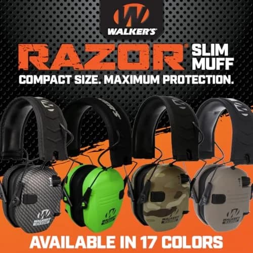 Walker's Razor Slim Electronic Earmuffs with 23dB NRR | Brown, Unisex Adult, Pack of 1 thumbnail 7