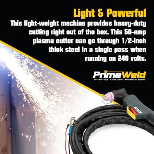 PrimeWeld Plasma Cutter 50A | Non-Touch Pilot Arc, Dual-Voltage, Portable 1/2" Cut thumbnail 5