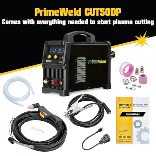 PrimeWeld Plasma Cutter 50A | Non-Touch Pilot Arc, Dual-Voltage, Portable 1/2" Cut thumbnail 2