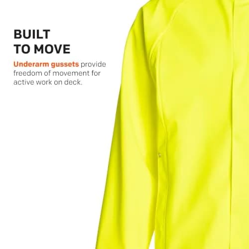 Grundéns Men’s Neptune Fishing Jacket, Hi-Vis Yellow, Medium | Waterproof, Stain-Resistant Outerwear for Fishermen thumbnail 4