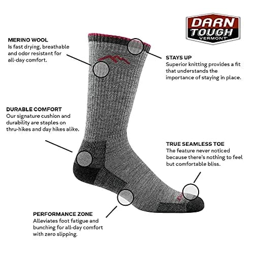 Darn Tough Boot Cushion Sock - Men's Charcoal X-Large | All Weather Performance, Made in USA thumbnail 3