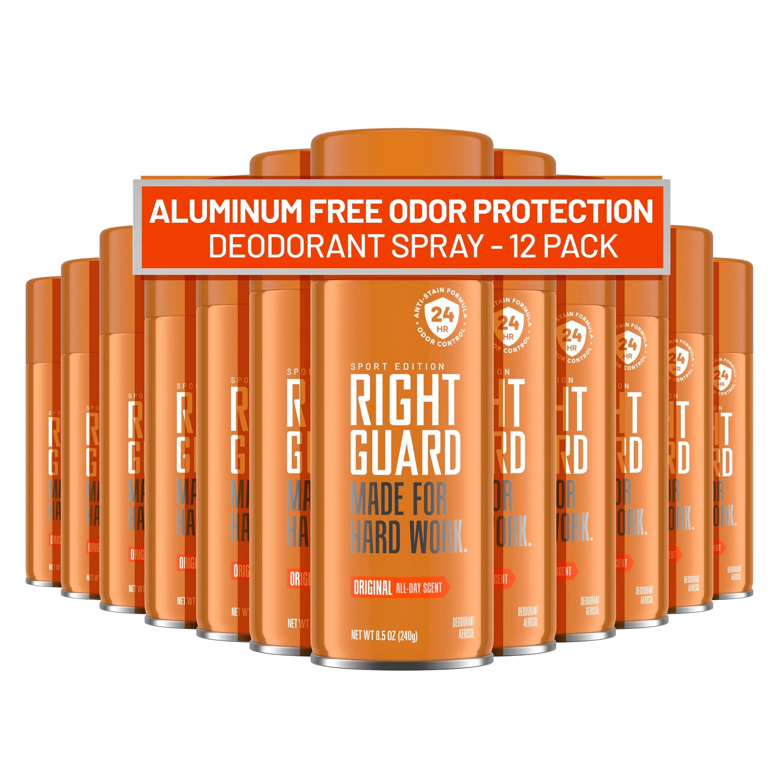 Right Guard Sport Original Scent Deodorant Spray 255ml (8.5 oz) | 24-Hour Odor Protection — Original / 8.5 Ounce