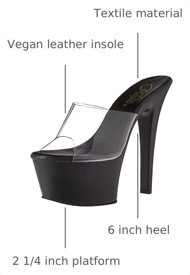 Pleaser Aspire-601 Platform Slide 6" Heel 2 1/4" Platform | Sexy Edgy Footwear for Women thumbnail 3
