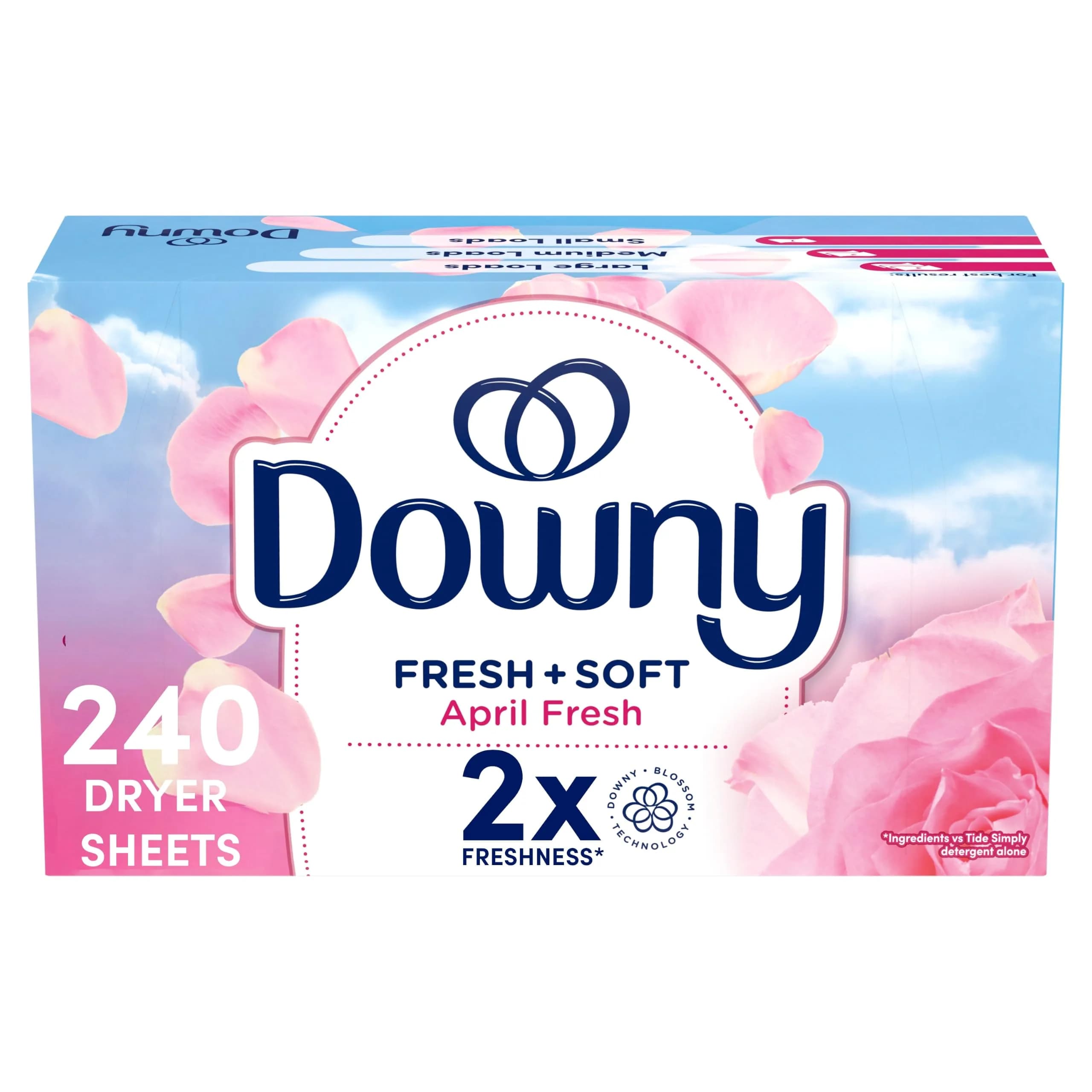 Downy Fabric Softener Dryer Sheets, April Fresh, 240 Count | Static & Static-Free