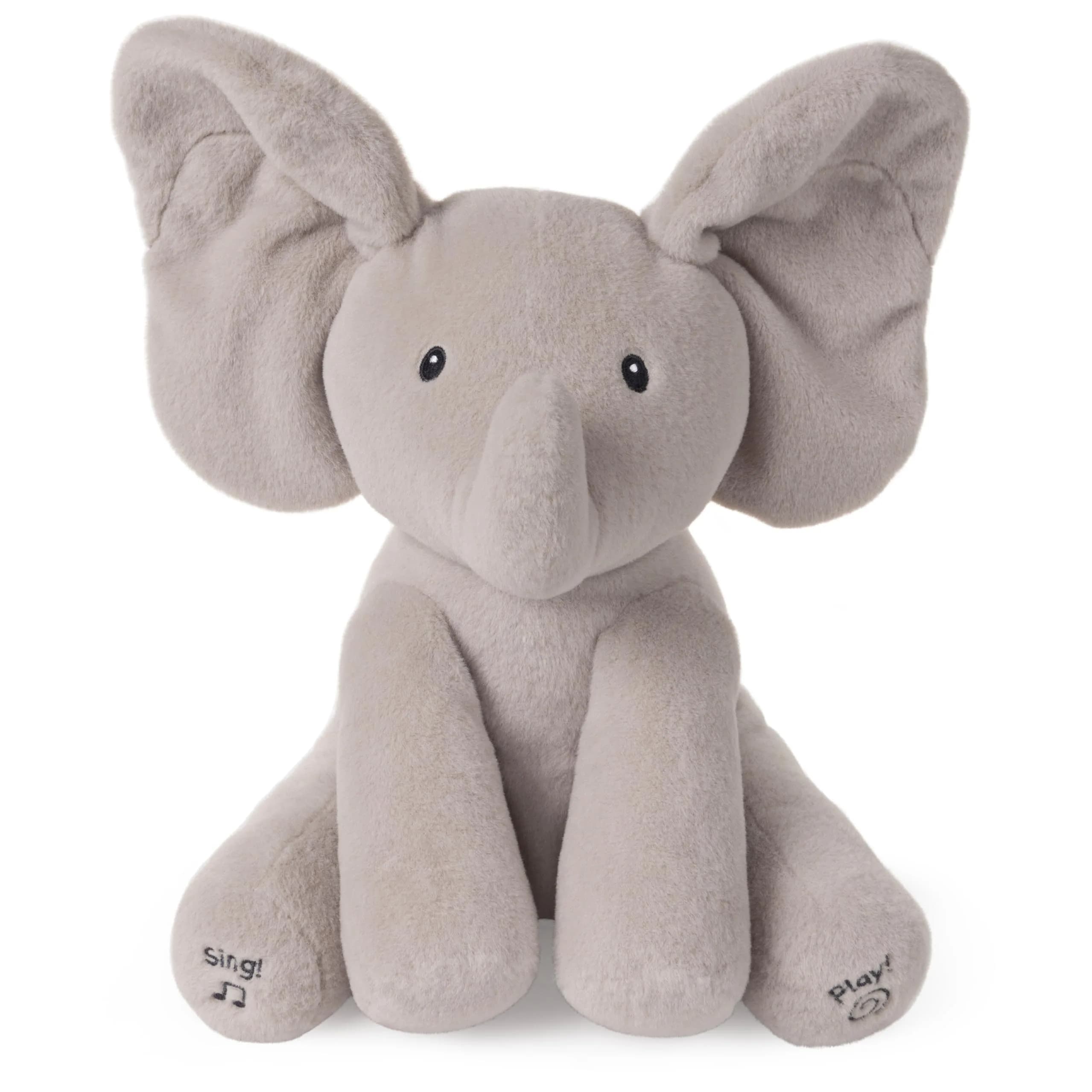 GUND Baby Flappy Elephant 12-inch Interactive Plush Toy | Animated Musical Baby Toy for 0+