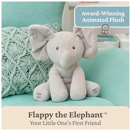 GUND Baby Flappy Elephant 12-inch Interactive Plush Toy | Animated Musical Baby Toy for 0+ thumbnail 8