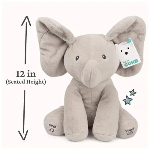 GUND Baby Flappy Elephant 12-inch Interactive Plush Toy | Animated Musical Baby Toy for 0+ thumbnail 9