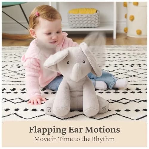 GUND Baby Flappy Elephant 12-inch Interactive Plush Toy | Animated Musical Baby Toy for 0+ thumbnail 2