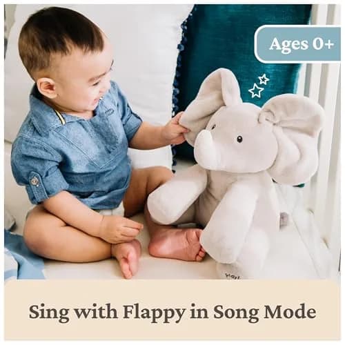 GUND Baby Flappy Elephant 12-inch Interactive Plush Toy | Animated Musical Baby Toy for 0+ thumbnail 4