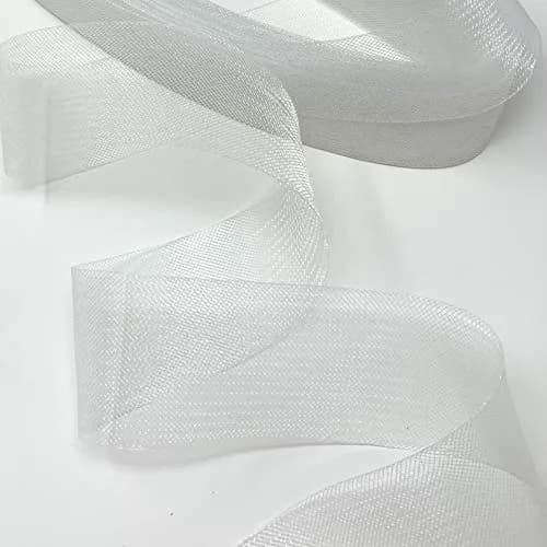 Top Trimming Soft 2" Inch White Horsehair Braid | Hem & Millinery Support thumbnail 1