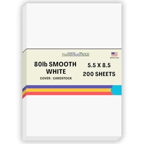 ThunderBolt Paper Bright White 80 lb Card Stock | Smooth Finish for Invitations & Crafts thumbnail 1