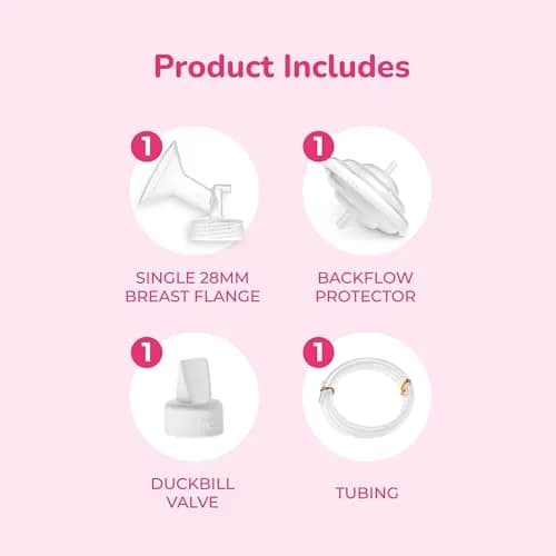 Spectra Baby Wide Breast Shield Set for Breast Milk Pump, Large 28mm (1 Pack, Clear White) | Authentic USA Import for Optimal Pumping thumbnail 2