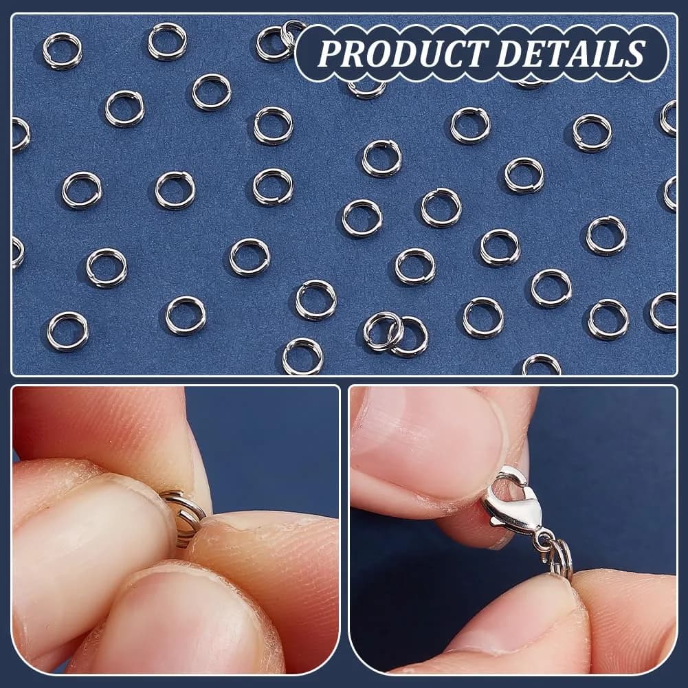 PH PandaHall Split Rings 5x1.2mm (380pcs, 20g) | Stainless Steel Jump Rings for Jewelry Making - view 5