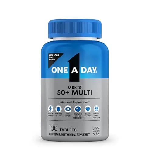 One A Day Men's 50+ Multivitamins 100 Count (Pack of 1) | Supports Immune Health & Energy with Zinc & Vitamin D thumbnail 1