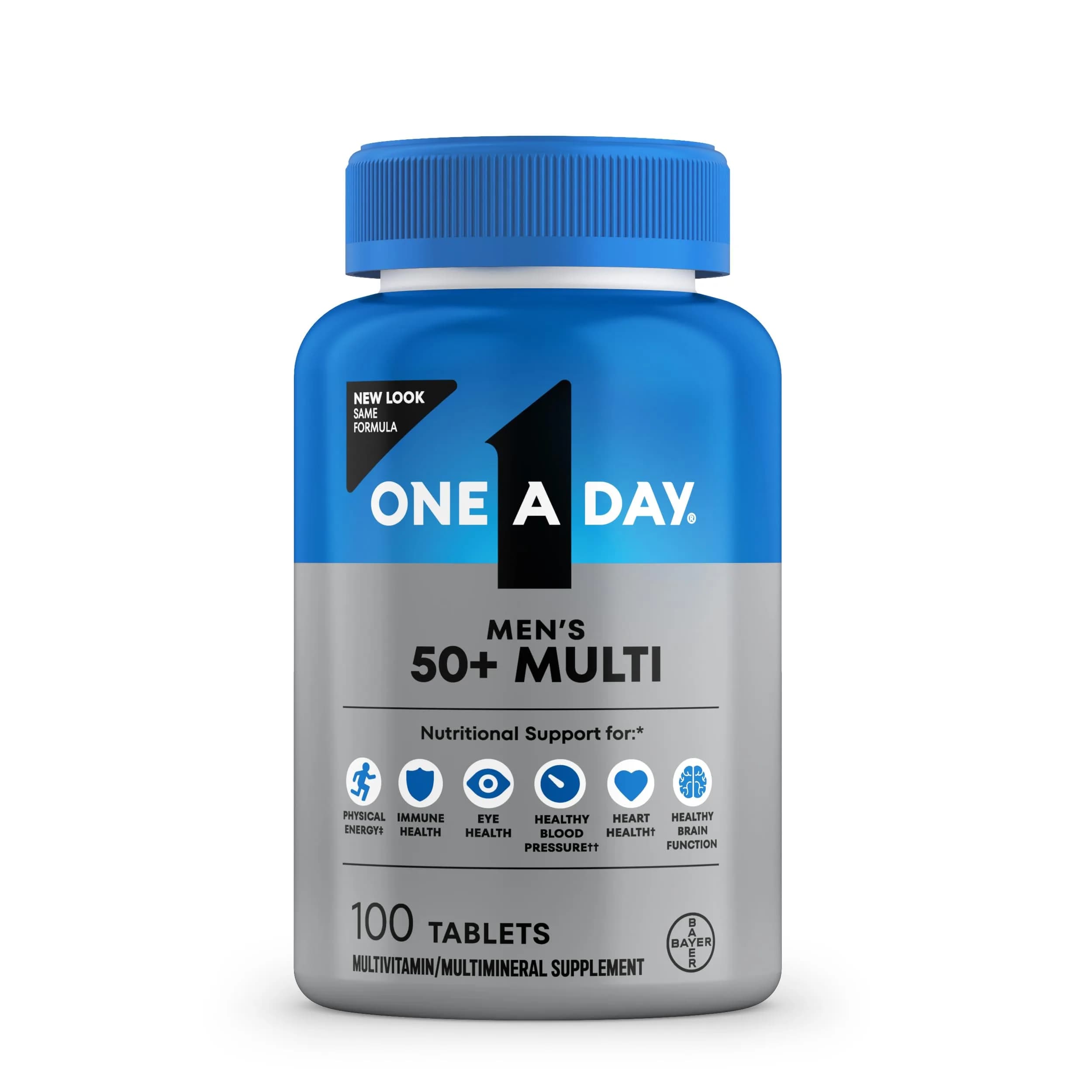 One A Day Men's 50+ Multivitamins 100 Count (Pack of 1) | Supports Immune Health & Energy with Zinc & Vitamin D - main product image