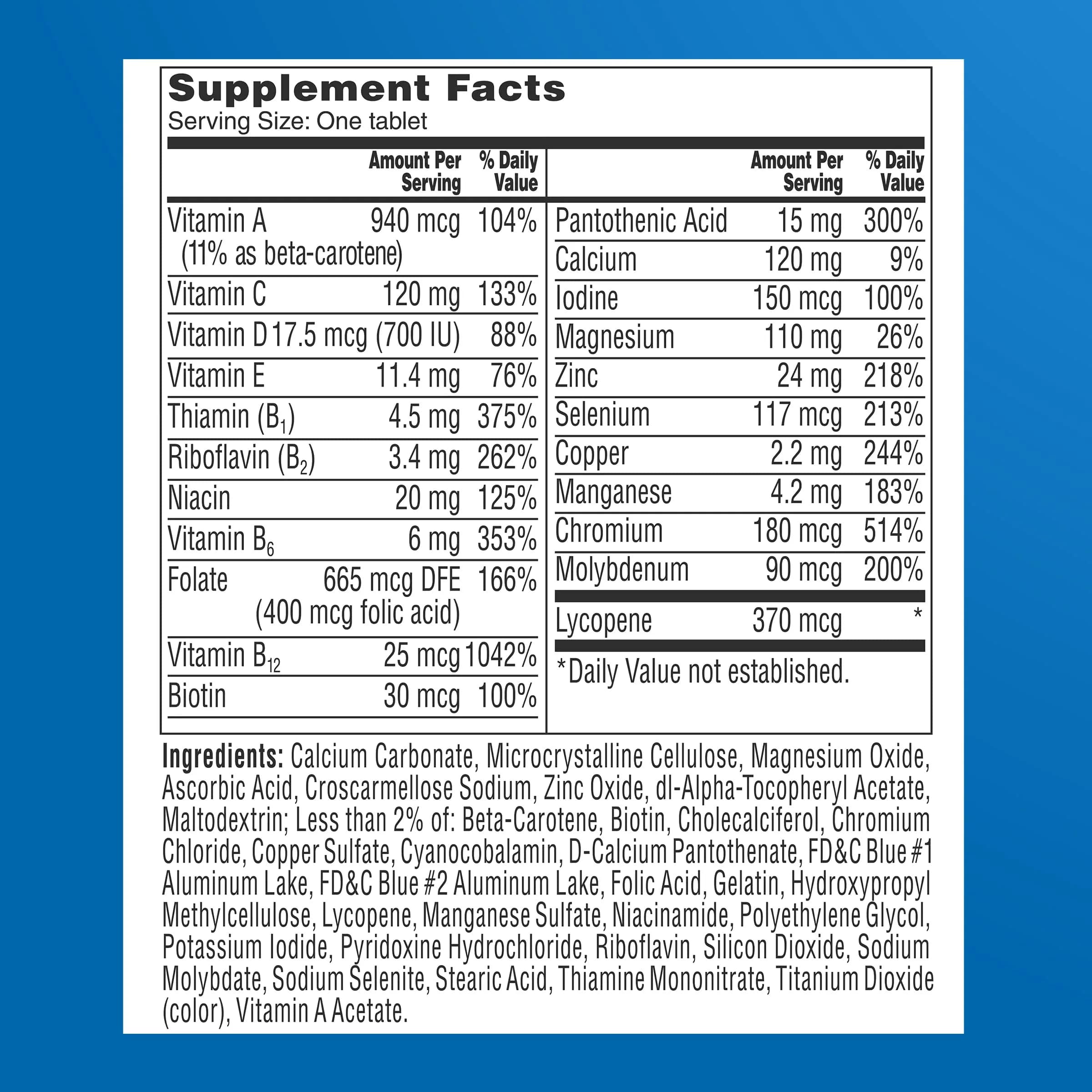 One A Day Men's 50+ Multivitamins 100 Count (Pack of 1) | Supports Immune Health & Energy with Zinc & Vitamin D - view 7