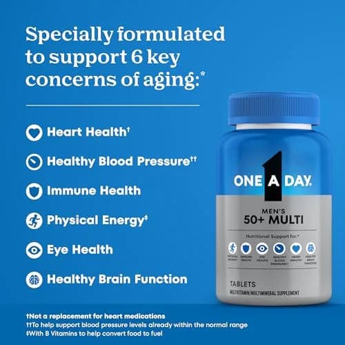 One A Day Men's 50+ Multivitamins 100 Count (Pack of 1) | Supports Immune Health & Energy with Zinc & Vitamin D thumbnail 2