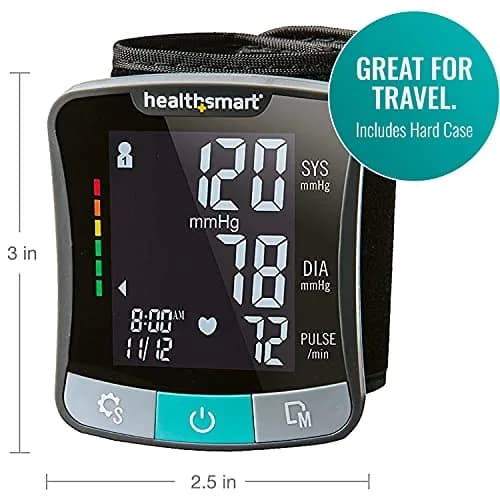 HealthSmart Digital Premium Wrist Blood Pressure Monitor with Talking Feature | 120 Readings, 2 Users, 5.3"-8.5" Cuff thumbnail 6