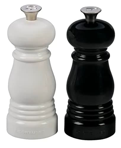 Le Creuset Petite Salt and Pepper Mill Set - Black & White 5" x 2" each | Ceramic grinder, durable & easy to clean thumbnail 1