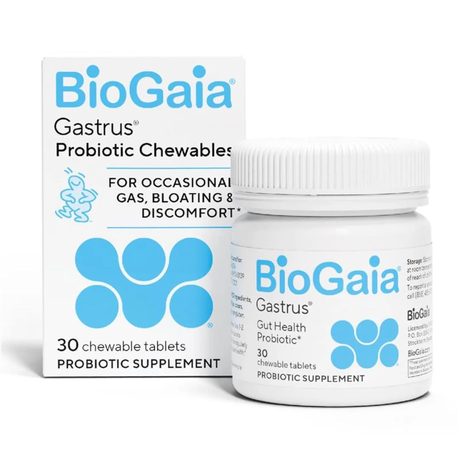 BioGaia Gastrus Probiotic Chewables 30 Count | 35 Years Clinical Gut Research - main product image