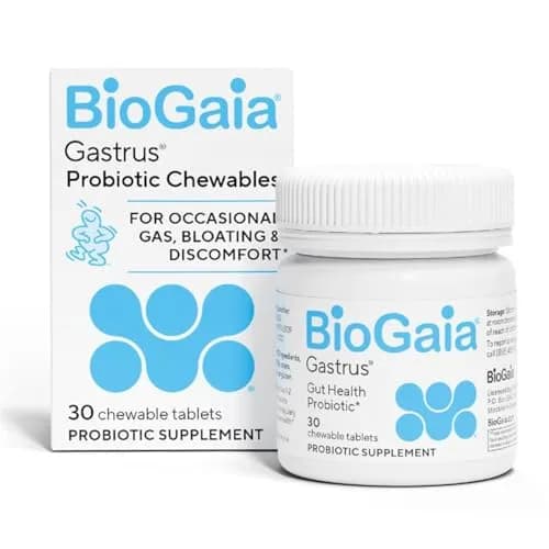 BioGaia Gastrus Chewable Probiotic Tablets | 60 Count (2 Pack) | Mandarin Mint Flavor — Chewables
