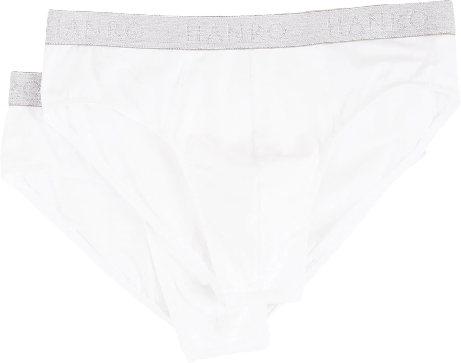 HANRO Cotton Essentials 2-pack Brief, White, Large | Snug fit, breathable comfort for daily wear