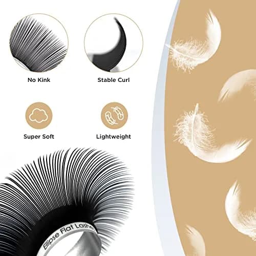 LASHVIEW Ellipse Flat Eyelash Extensions 0.15mm D Curl 13mm Black | Handmade Synthetic Lashes for Salon Use thumbnail 2