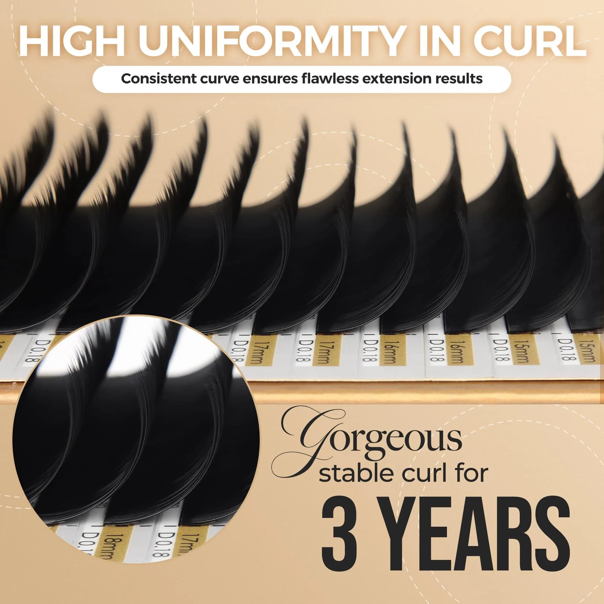 LASHVIEW 0.15mm C Curl 10mm Individual Eyelash Extensions - Natural Look - view 3