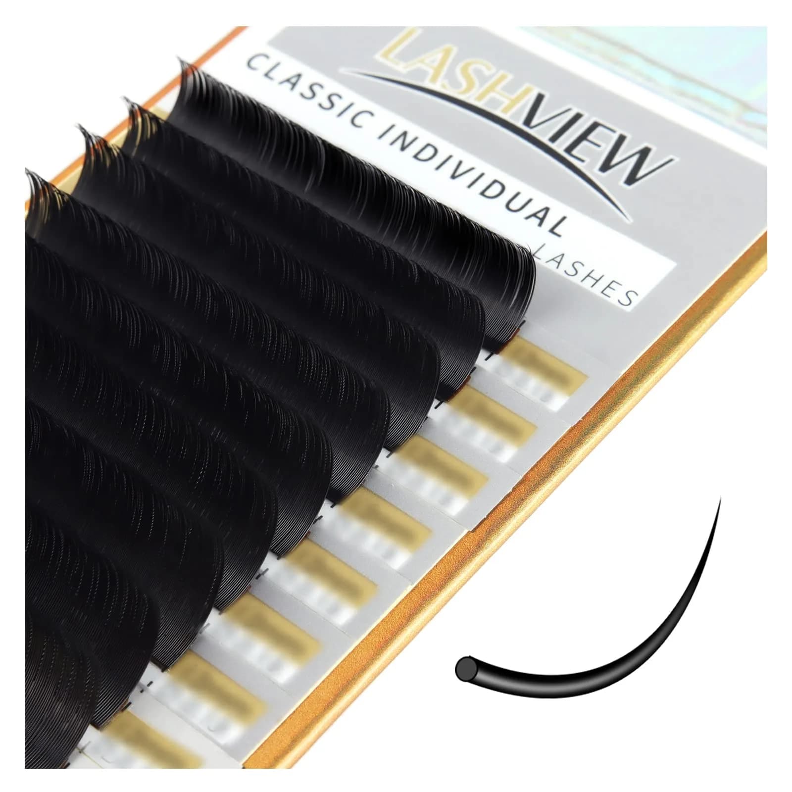 LASHVIEW 10D D Curl 0.20mm 10mm Premade Volume Faux Mink Eyelash Extensions - main product image