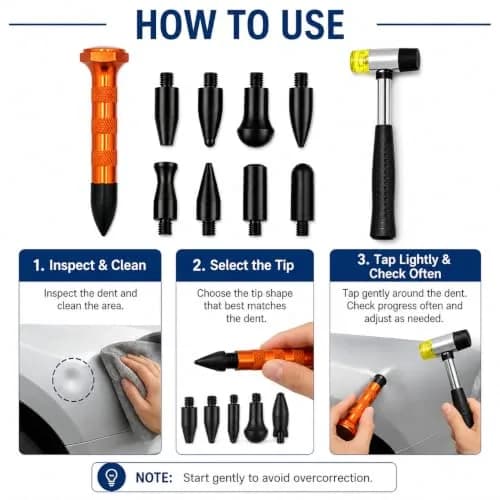 HiYi Paintless Dent Removal Tool Kit with Rubber Hammer & 9 Heads | 200g (0.44 lb) thumbnail 8