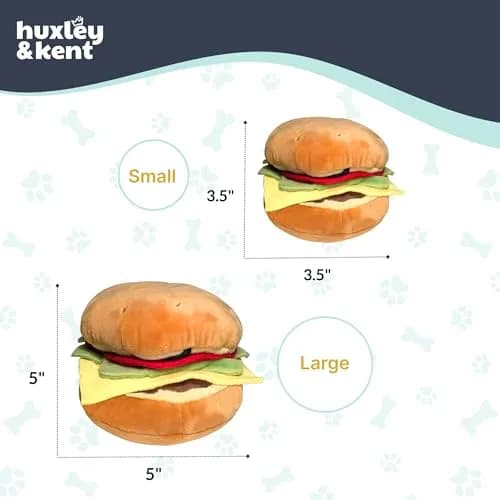 Huxley & Kent Power Plush Squeaky Dog Toy Hamburger Small | Soft, Durable, and Engaging for Dogs Under 25 lbs thumbnail 5