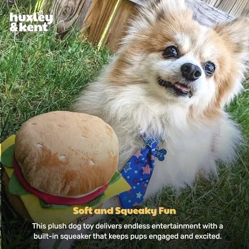 Huxley & Kent Power Plush Squeaky Dog Toy Hamburger Small | Soft, Durable, and Engaging for Dogs Under 25 lbs thumbnail 6