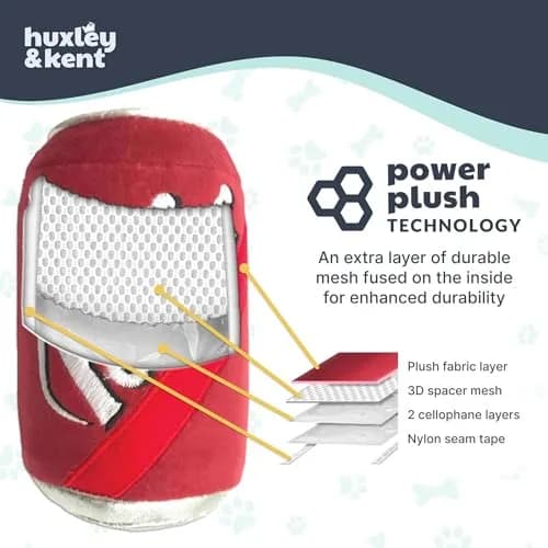 Huxley & Kent Power Plush Squeaky Dog Toy Hamburger Small | Soft, Durable, and Engaging for Dogs Under 25 lbs thumbnail 3