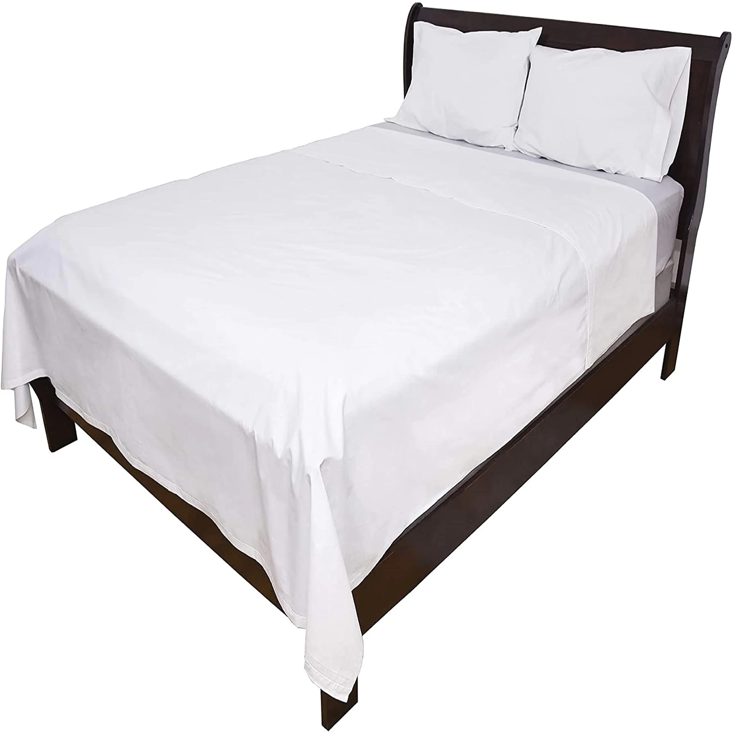 Pacific Linens Flat King Bed Sheets 200 TC Cotton | Wrinkle-Free, Durable & Easy Care (108 x 110) - main product image