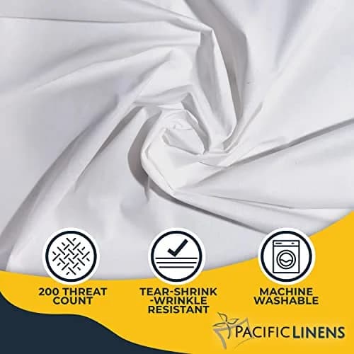 Pacific Linens Flat King Bed Sheets 200 TC Cotton | Wrinkle-Free, Durable & Easy Care (108 x 110) thumbnail 4