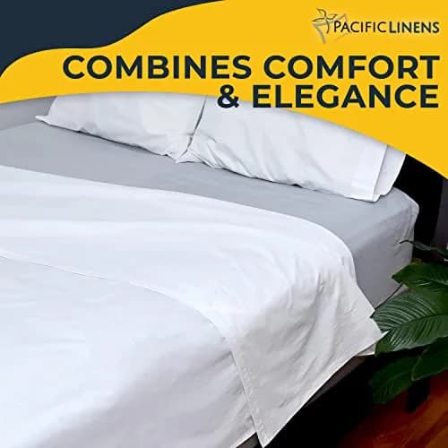 Pacific Linens Flat King Bed Sheets 200 TC Cotton | Wrinkle-Free, Durable & Easy Care (108 x 110) thumbnail 6
