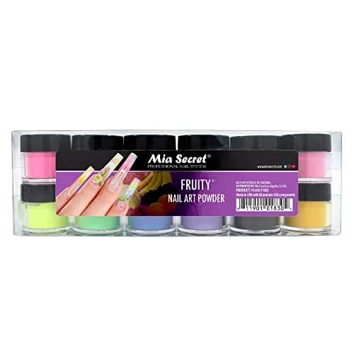 Mia Secret Fruity Collection Nail Acrylic Powder Set of 12 | 0.25 oz/ea | Vibrant Colors for Nail Art thumbnail 1