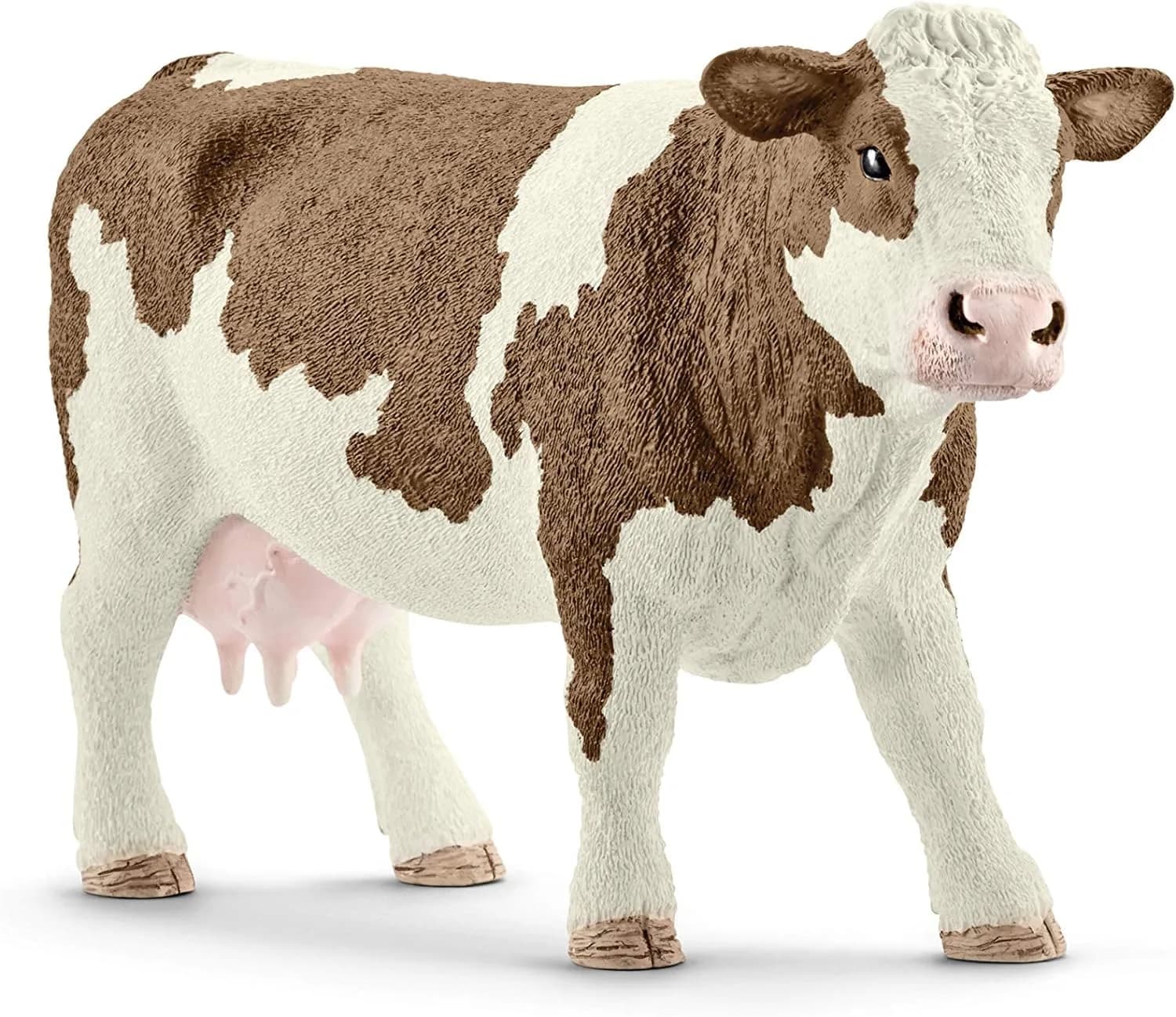 Schleich Simmental Cow Toy Figurine 7.6 cm (3 inch) | Realistic Farm Animal for Kids Ages 3+ - main product image