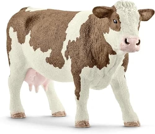 Schleich Simmental Cow Toy Figurine 7.6 cm (3 inch) | Realistic Farm Animal for Kids Ages 3+ thumbnail 1