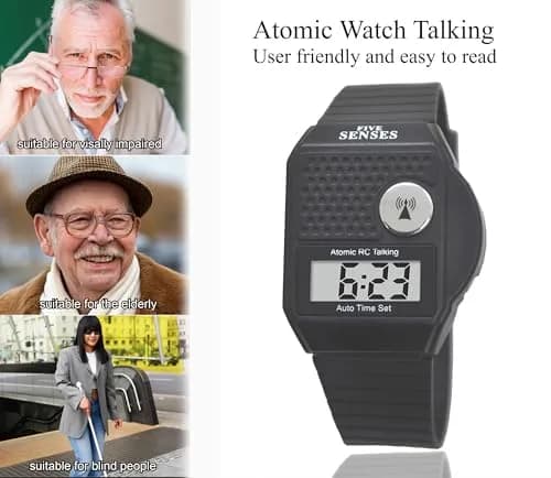 FIVE SENSES Atomic Talking Watch for Seniors & Visually Impaired | Self-Setting, Loud Voice, Easy to Use thumbnail 6