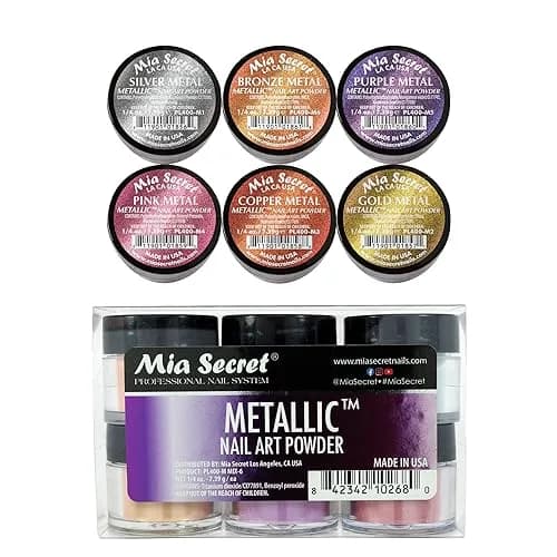 Mia Secret Metallic Nail Acrylic Powder Set of 6 | Salon-Quality, Long-Lasting Finish (70-120 chars) thumbnail 1