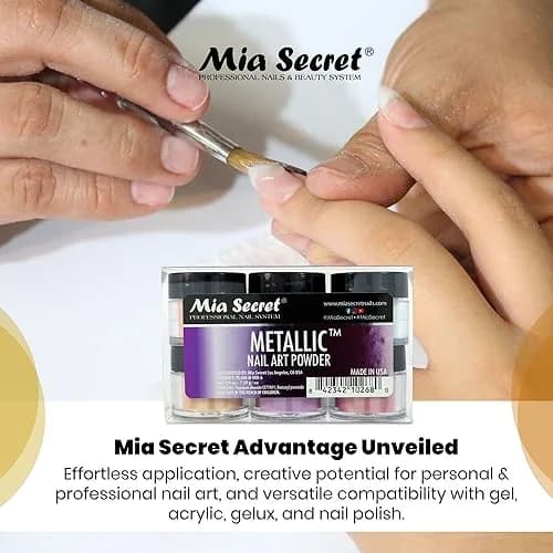 Mia Secret Metallic Nail Acrylic Powder Set of 6 | Salon-Quality, Long-Lasting Finish (70-120 chars) thumbnail 7