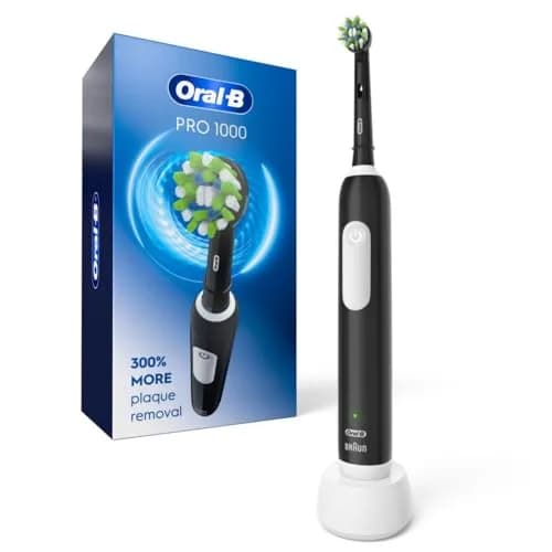Oral-B Pro 1000 Rechargeable Electric Toothbrush Black 1 Count (Pack of 1) | Dentist-Recommended Cleaning thumbnail 1
