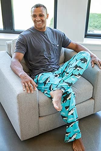 Lazy One Novelty Men's Pajama Pants, Shark, S | Soft Cotton Lounge Pants for Men thumbnail 3
