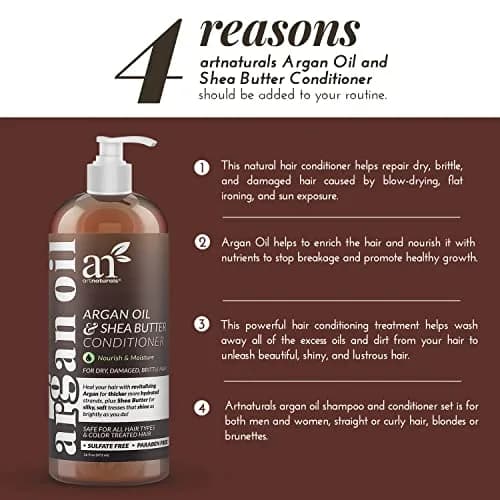 Artnaturals Argan Oil Conditioner 16 fl oz | Restores Shine & Moisture for All Hair Types thumbnail 2