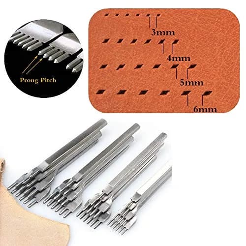 Aiskaer Leather Stitching Punch Set 5mm Diamond Chisel Tools | 4-Piece Set for DIY Leather Craft thumbnail 5