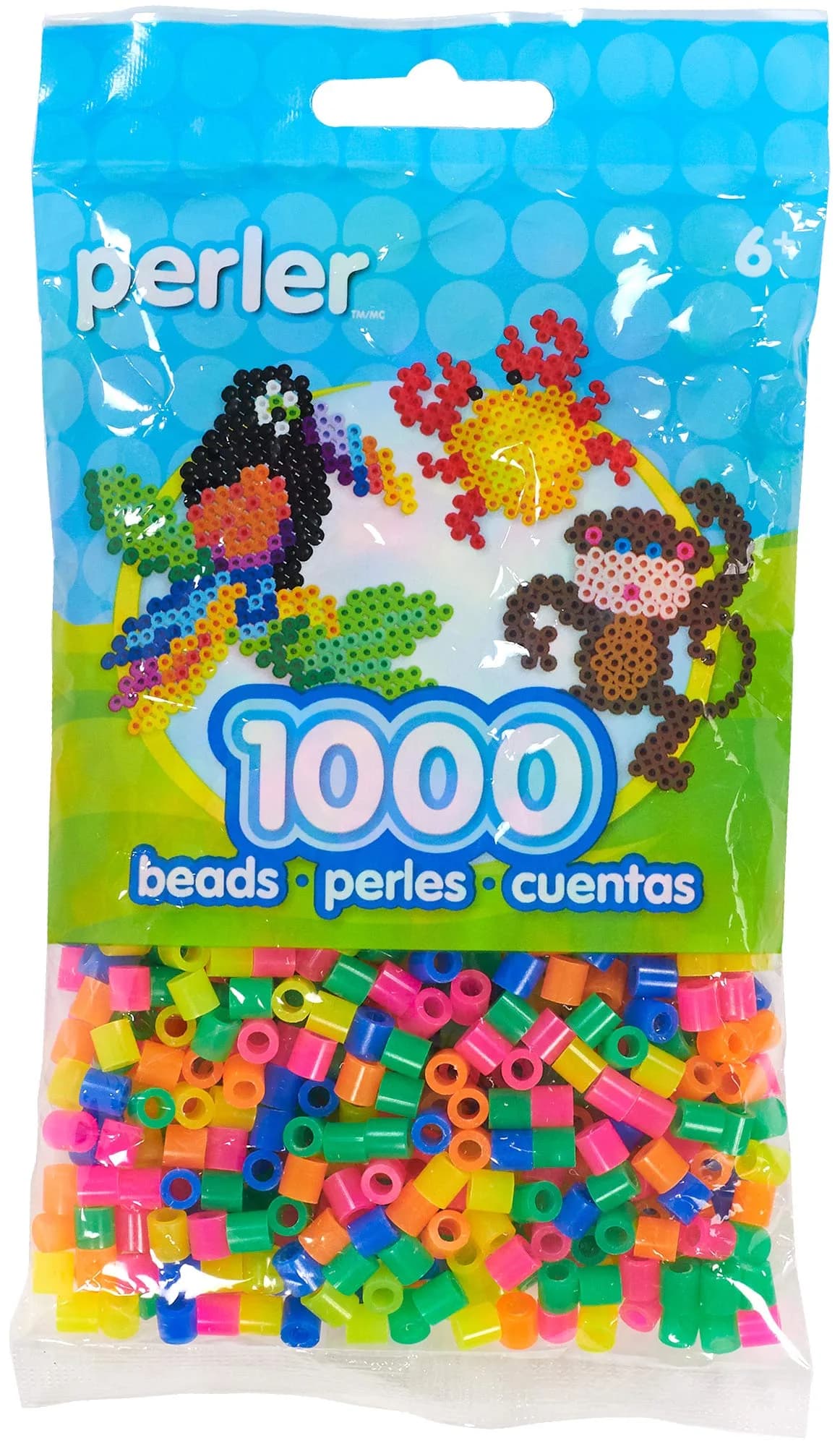 Perler Neon Mix Fuse Beads 1000 Count (Small) | Safe for Ages 6+ | USA-Imported Craft Beads