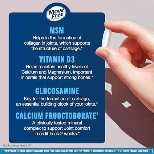 Move Free Advanced Glucosamine Chondroitin MSM + Vitamin D3 | Supports Joint & Bone Health, 120 Tablets thumbnail 3